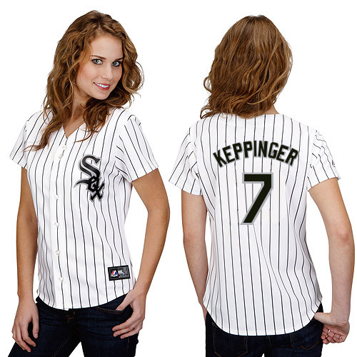 Jeff Keppinger #7 mlb Jersey-Chicago White Sox Women's Authentic Home White Cool Base Baseball Jersey